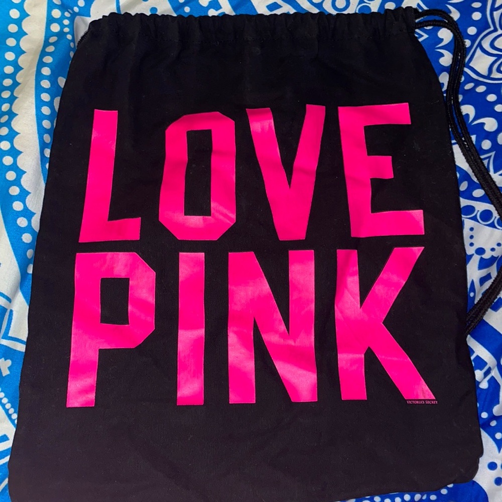 2012 Vs Pink Black String Backpack - image 1